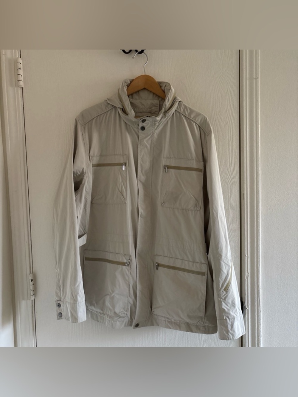 Calvin Klein XXL Beige Lightweight Hooded Utility Jacket